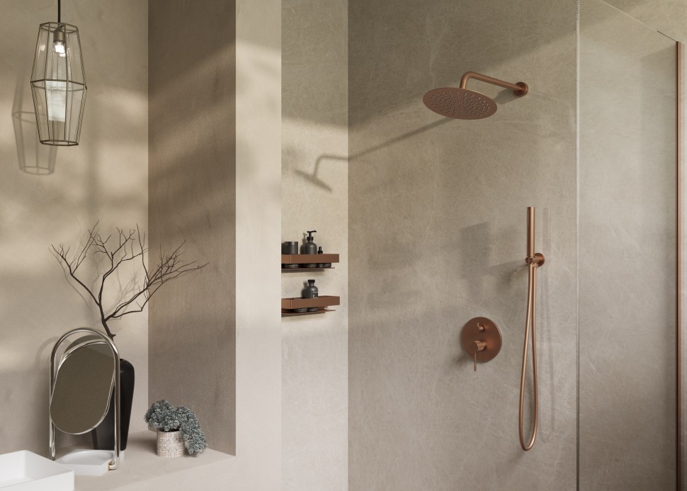 Душевой комплект Дизаер (Desire) VSFW-1D1BC встраиваемый, брашированная медь