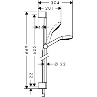 Душевой гарнитур Hansgrohe Croma Select S Multi 26560400 хром