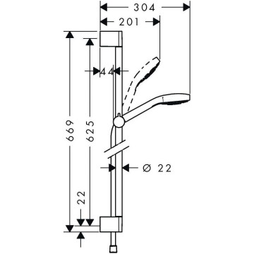 Душевой гарнитур Hansgrohe Croma Select S Multi 26560400 хром