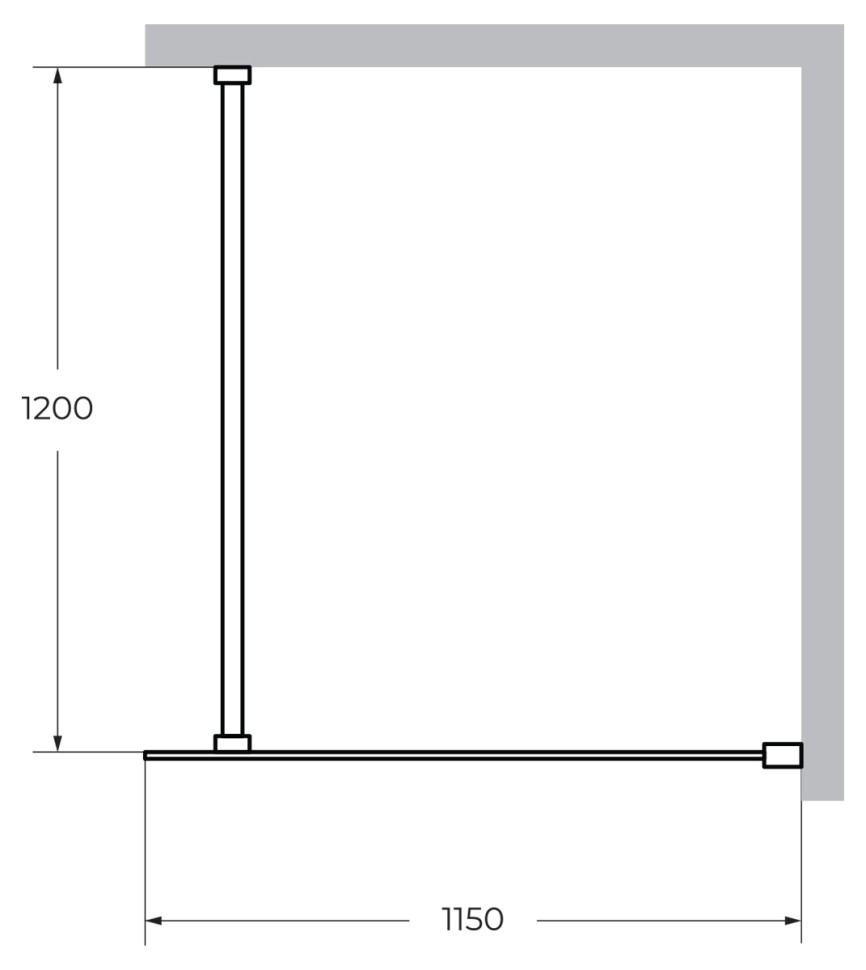 Душевая перегородка CEZARES LIBERTA-L-1-115-120-C-NERO