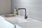 AQM9902GM Cucina Смеситель для кухни с выдвижным L-образным изливом, металл