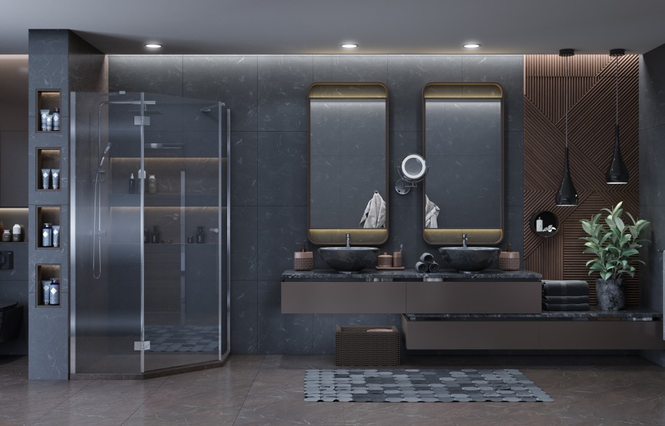 Душевое ограждение Ambassador Diamond 12011112L (100х100х200) трапеция,хром,стекло прозрачное,распашная,1 место