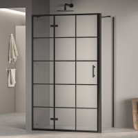 Душевой уголок RGW 120х100х195 см PA-77-B L PA-07B+Z-050-2B+держ Прямоуг., Чёрный, Прозрачное, Принт, (41087720-084L)