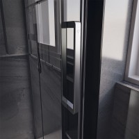 Душевая дверь Veconi Premium Trento PTD-40GR, 1400х2000, брашированный графит, стекло прозрачное