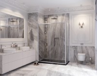 Душевое ограждение Ambassador Forsa 17021122AX-90AX (160х90х200) прямоугольник,хром,стекло прозрачное,раздвижная,2 места