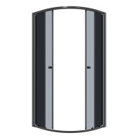 Душевое ограждение Niagara Eco NG-1003-14T (80х80х190) четверть круга,раздвижное,черный,стекло тонированное,1 место