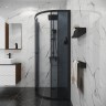 Душевое ограждение Niagara Eco NG-1003-14T (80х80х190) четверть круга,раздвижное,черный,стекло тонированное,1 место