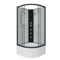 Душевая кабина Niagara Classic NG-6709-14BKG (100х100х200)высокий поддон(45см),черный,стекло прозрачное,4 места