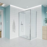 Душевой угол Veconi Evo 100SP CH 1000х1000x1950, хром, прозрачное стекло