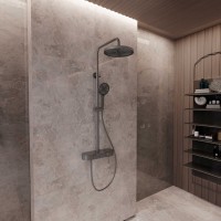 Душевая стойка VSFS-402GM, вороненая сталь