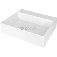 Гранитная раковина, на столешницу, с бортиком для смесителя - с прикрытием сливного отверстия