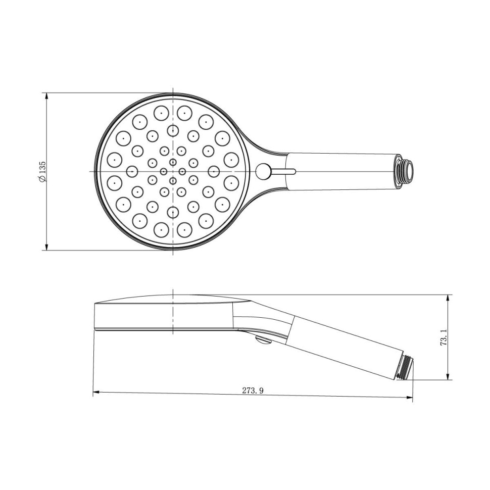 Комплект Inspire VSHH-3I2AHMB, верхний душ с держателем, ручной душ с шлангом, черный