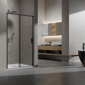 Душевая дверь Слим (Slim) VDS-6SL130CLB, 1300, черный, стекло прозрачное