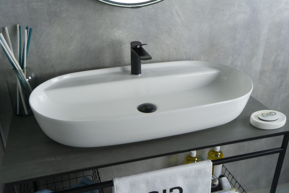 Раковина Gid N9347 51190 накладная белая 81x41x14