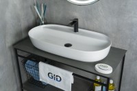 Раковина Gid N9347 51190 накладная белая 81x41x14