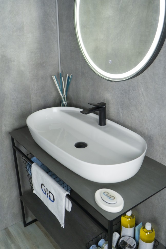 Раковина Gid N9347 51190 накладная белая 81x41x14