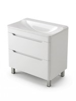 Тумба с раковиной для ванной Uperwood Ocean напольная, 80 см, белая, 2 ящика