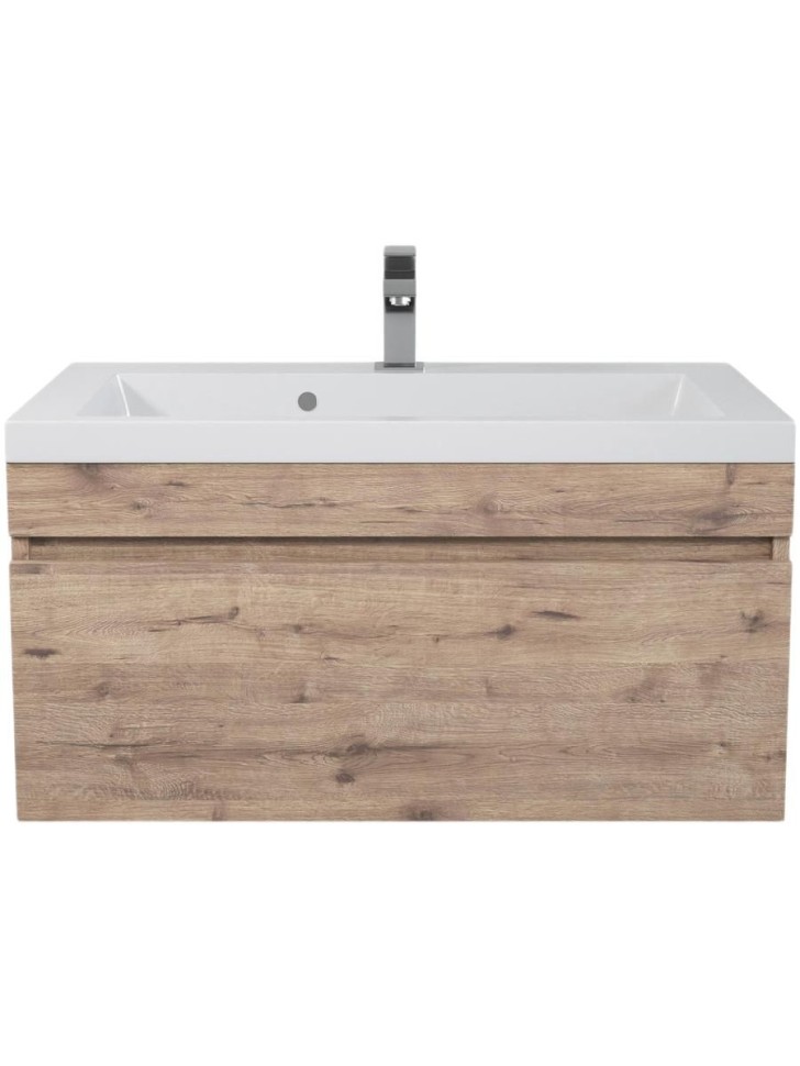 Тумба под раковину для ванной Uperwood Eva, 75 см, подвесная, Крафт Табачный, выдвижной ящик