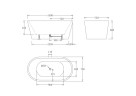 Акриловая ванна без перелива BELBAGNO BB71-1500-W0, 1500x750x600