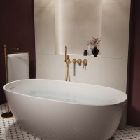 Смеситель для ванны Вилла (Villa) VTFW-1VL1BG, встраиваемый, брашированное золото