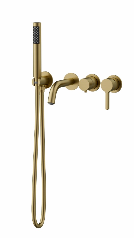 Смеситель для ванны Вилла (Villa) VTFW-1VL1BG, встраиваемый, брашированное золото