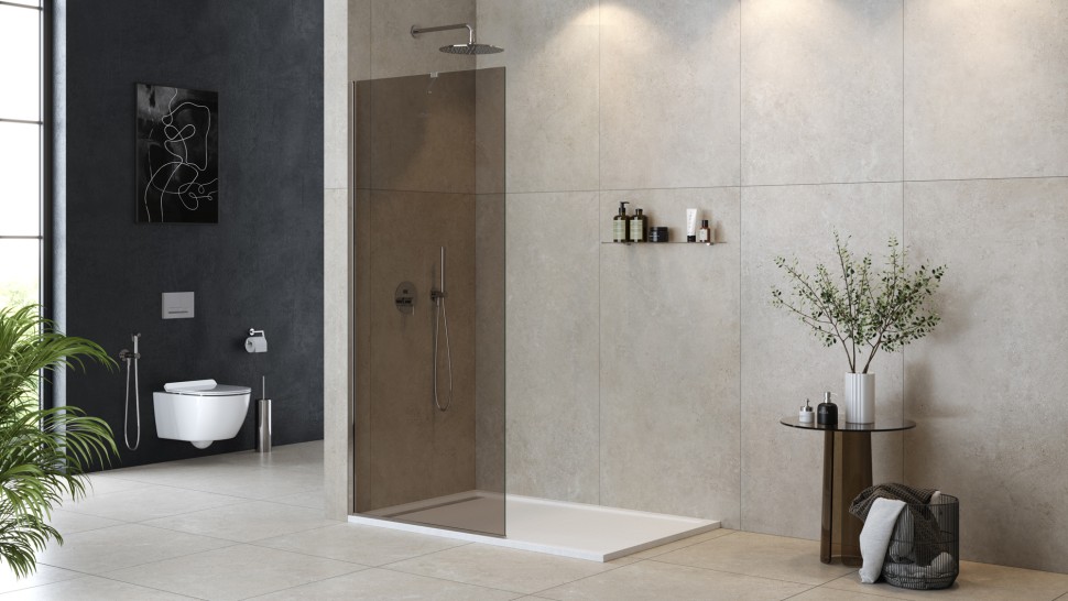 Душевая перегородка универсальная LIBERTA-L-1-TB-90-BR-Cr