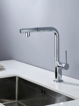 AQM9903CR Cucina Смеситель для кухни с выдвижным L-образным изливом, с подключением к фильтру с питьевой водой, хром