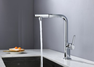AQM9903CR Cucina Смеситель для кухни с выдвижным L-образным изливом, с подключением к фильтру с питьевой водой, хром
