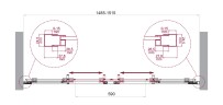 Душевая дверь BelBagno LUCE-BF-2-150-C-Cr