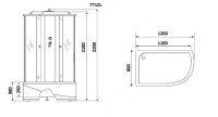 Душевая кабина Niagara Luxe NG-7712WL (80x120х215) высокий поддон(38см),дверь раздвижная,стенки серебро,4 места