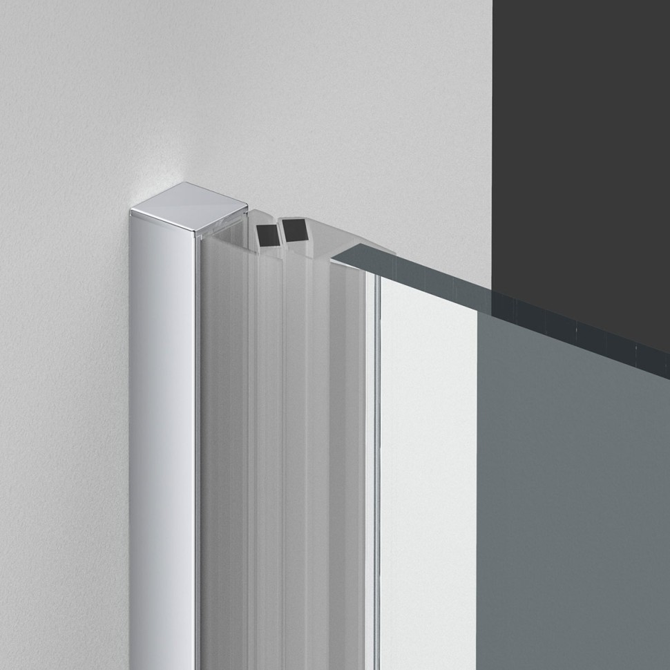 Душевая дверь Alpha VDP-3AL850CLB, черный матовый, стекло прозрачное