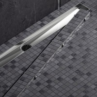 Душевой лоток TIMO Drain System 900 с двусторонней панелью "plate" под плитку, Хром