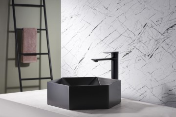 Раковина накладная ABBER Wasser Kreis AF2406MB черная матовая