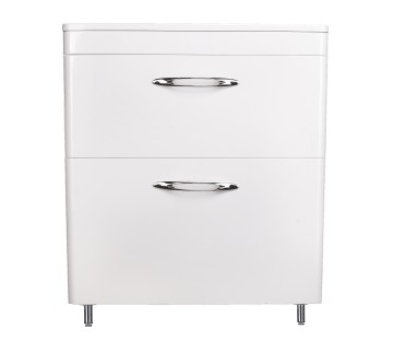 Тумба напольная STYLELINE "Каре 70" (2 ящ.) Люкс белая, PLUS с раковиной Каре Люкс 700х450