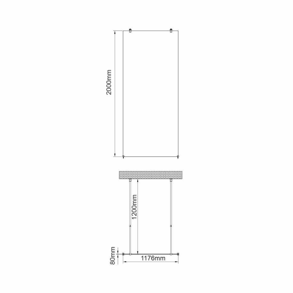 Фехте (Vechte) 60W40 Душевая перегородка  