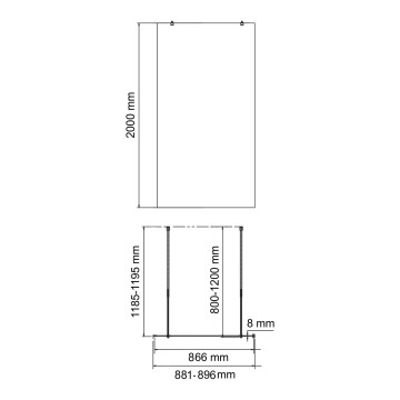 Фехте (Vechte) 60W39BG Душевая перегородка