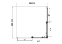 Душевой уголок Слим 8мм (Slim 8mm) VSS-4SL900CLG, 900*900, брашированное золото, стекло прозрачное