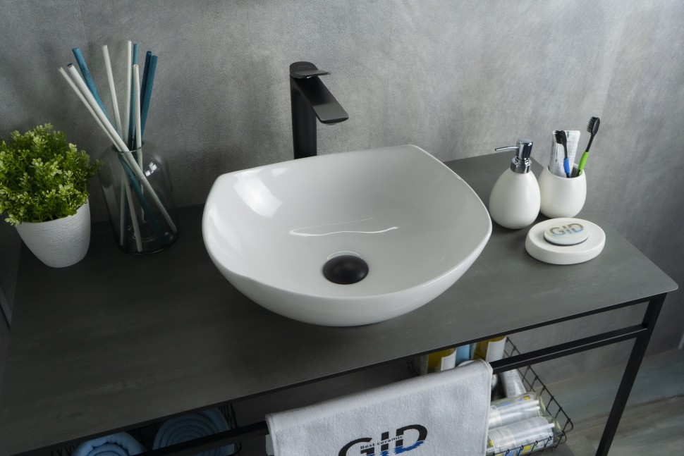 Раковина Gid N9412 51191 накладная белая 41.5x38x14