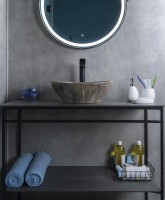 Раковина Gid Mnc138T 54472 накладная под камень глянцевая 41x34x15