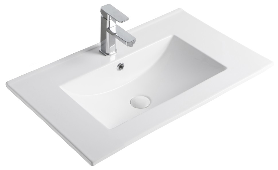 Раковина Gid 9070e 71102 встраиваемая сверху белая 71x46.5x17