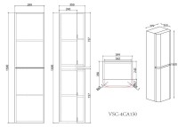 Шкаф Vincea Caprise VSC-4CA150MG-L подвесной, левый, 1500*404*350, серый матовый