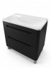 Тумба с раковиной для ванной Uperwood Ocean напольная, 80 см, черная, 2 ящика