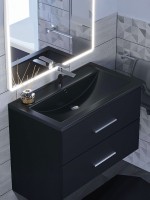 Раковина для ванной кварцевая Uperwood Foster Quartz 80х45,5х17,5 см, черная матовая, космос