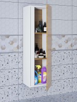 Шкаф-пенал для ванной подвесной Uperwood Barsa 35х28х120 см, белый/дуб сонома