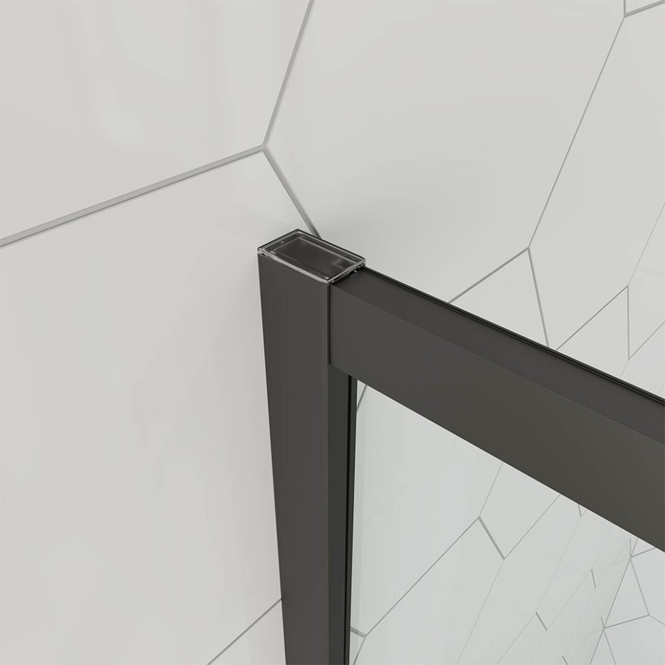 Душевой угол Veconi Ottimo P10 B, 1000x1000x1900, черный матовый, стекло прозрачное