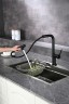 AQM9903MB Cucina Смеситель для кухни с выдвижным L-образным изливом, с подключением к фильтру с питьевой водой, черный матовый