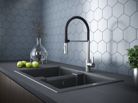Смеситель для кухни Halt, никель, Ha214021-Ni(BS), Paulmark