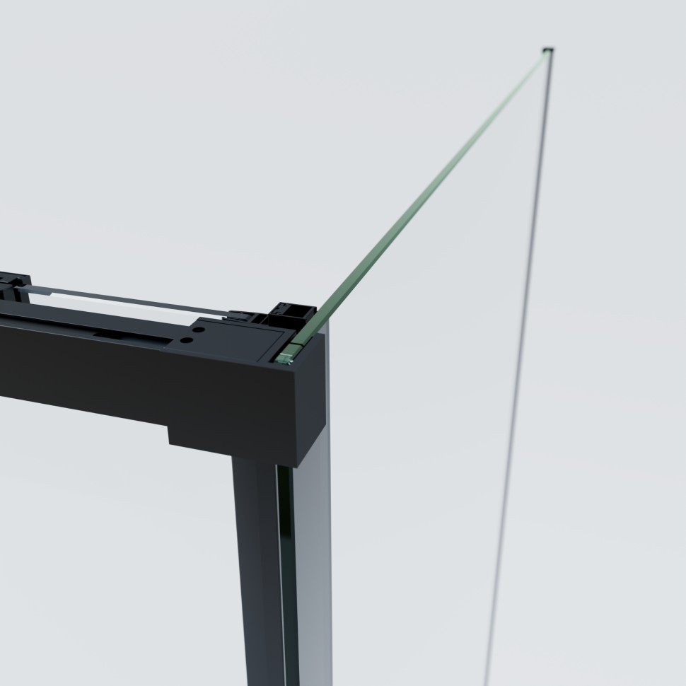 Душевой уголок Soft 2 VSR-3SO28014CLB, 1400*800, черный, стекло прозрачное