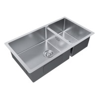 Мойка нерж. сталь AISI304 ALLER 78/2S UNI, PM527844-BS, брашированная нерж.сталь, 780х440мм, Starke-Paulmark