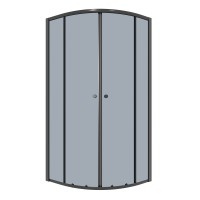 Душевое ограждение Niagara Eco NG-1007-14T (90х90х190) четверть круга,раздвижное,черный,стекло тонированное,1 место